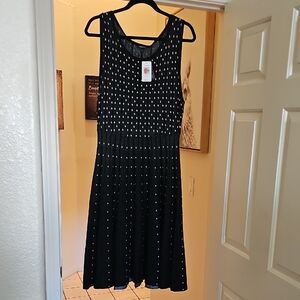 Elegant Black Polka Dot Dress